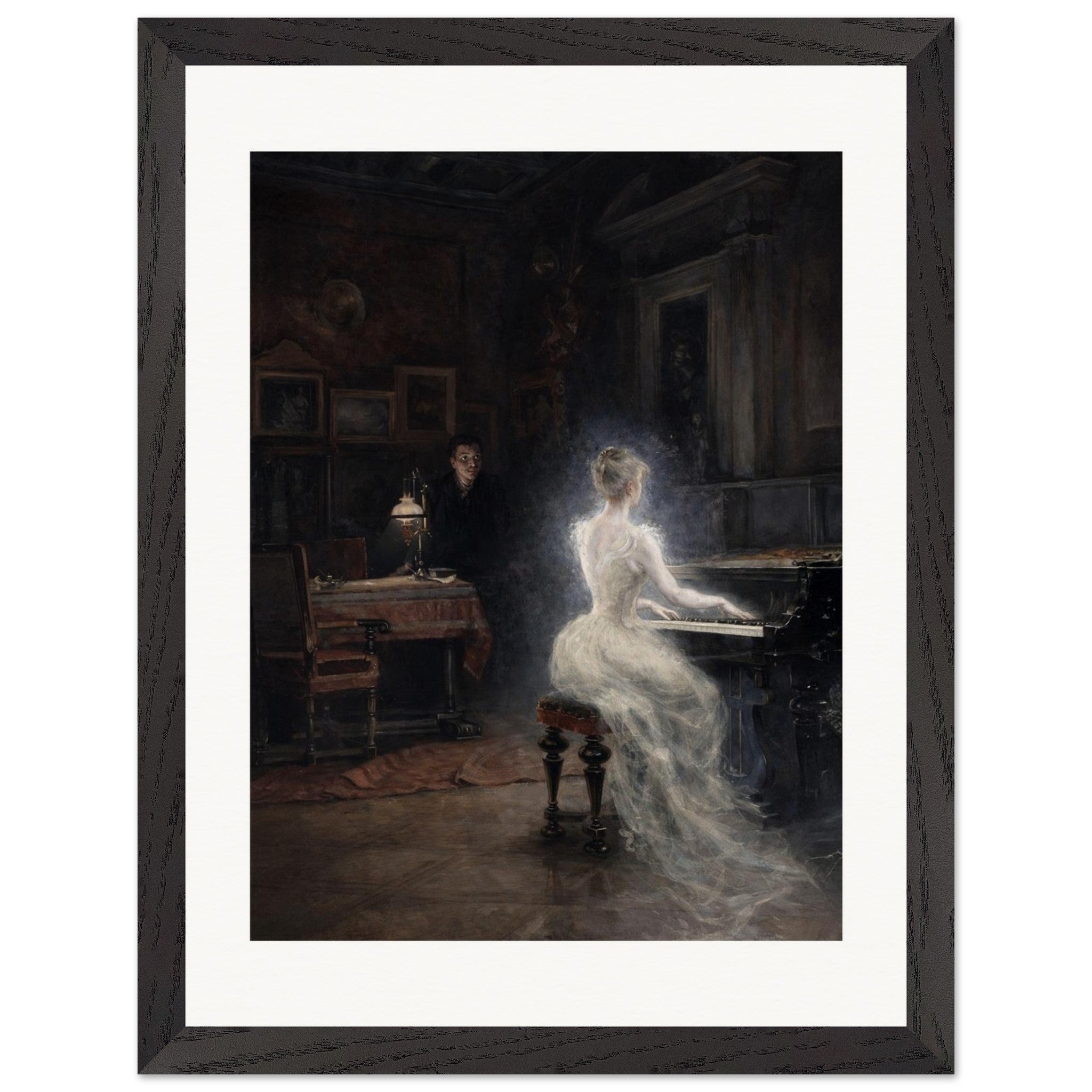 “The Ghost at the Piano” Henriette Browne